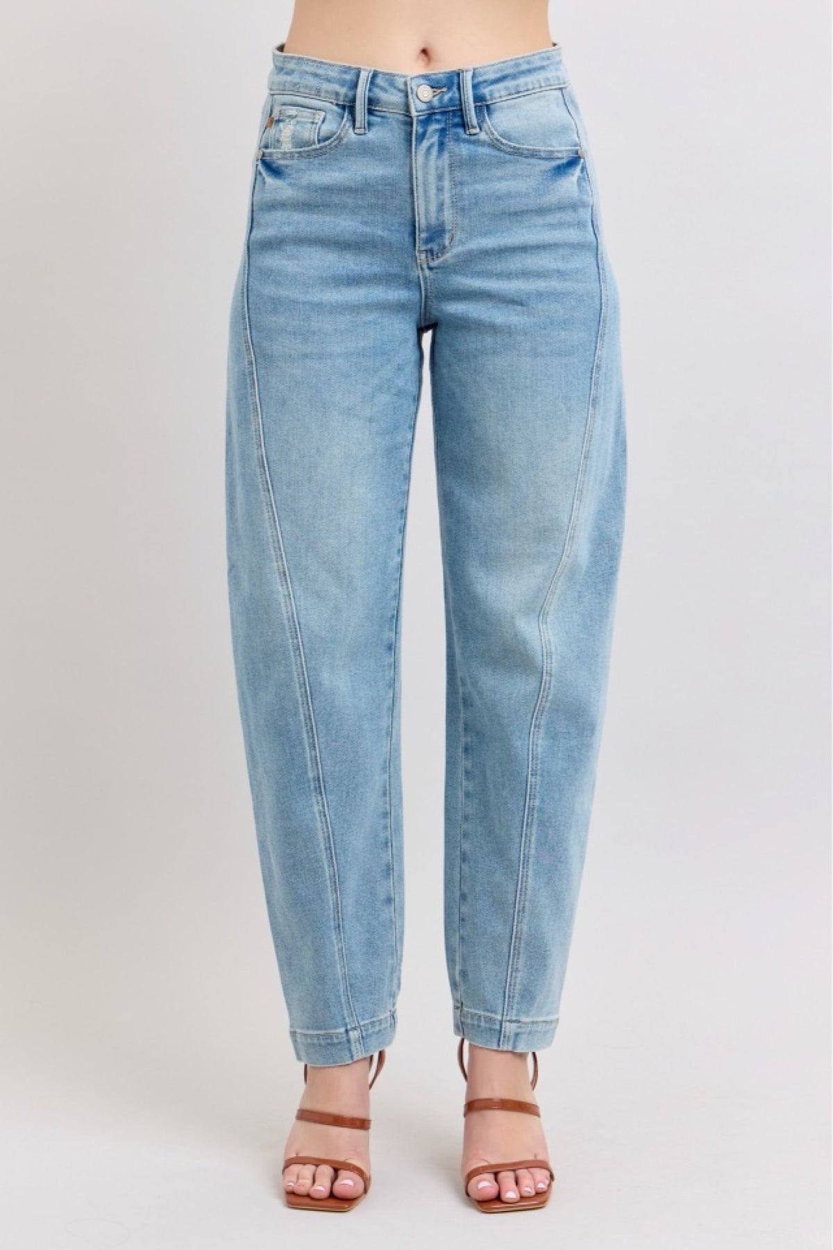 Perfect Touch Barrel Leg Jeans