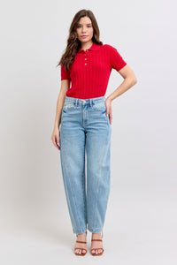 Perfect Touch Barrel Leg Jeans