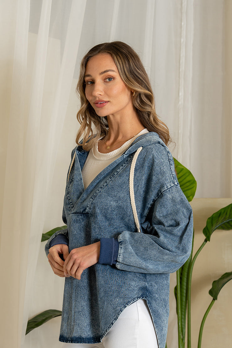 Classy In Denim Hoodie