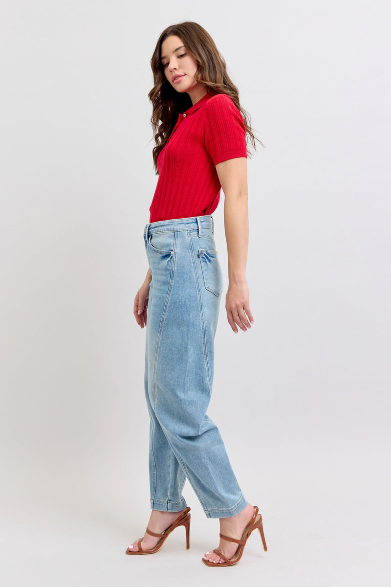 Perfect Touch Barrel Leg Jeans